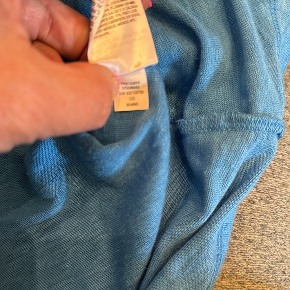 Chico’s peacock blue top with linen pleated sleeve size L ( Chico’s size 2) - Picture 8 of 8